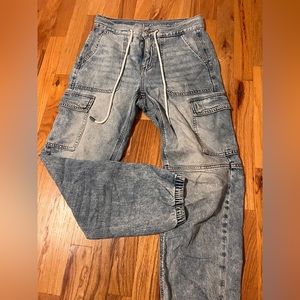 American Eagle Baggy Cargo Jean With Drawstring, Size: 2